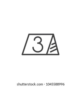 Evidence board number 3 outline icon. linear style sign for mobile concept and web design. simple line vector icon. Symbol, logo illustration. Pixel perfect vector graphics