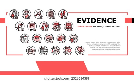 evidence crime police scene board landing web page vector. detective criminal, murder office, information plan, investigation fbi, search clue evidence crime police scene board Illustration