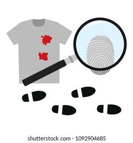 Evidence of the crime. Vector illustration.