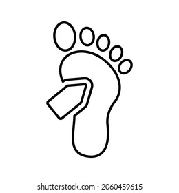 Evidence, footprint outline icon. Line art vector.