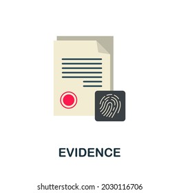 Evidence icon. Flat sign element from law collection. Creative Evidence icon for web design, templates, infographics and more