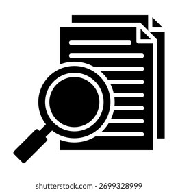 Ilustración vectorial de diseño de glifo de ícono de evidencia