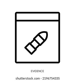 Evidence Icon. Line Art Style Design Isolated On White Background