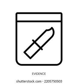 Evidence Icon. Line Art Style Design Isolated On White Background