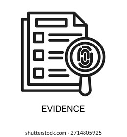 Evidence icon line vector illustration