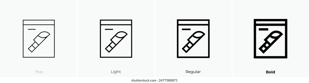 evidence icon. Thin, Light Regular And Bold style design isolated on white background