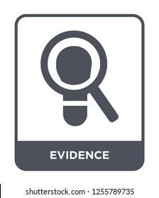 Evidence Icon Vector On White Background, Evidence Trendy Filled Icons From Law And Justice Collection, Evidence Simple Element Illustration