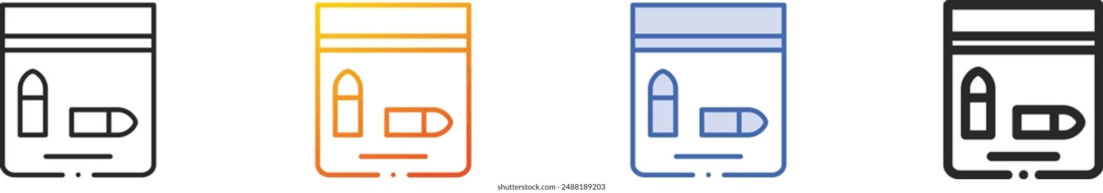 evidence icon.Thin Linear, Gradient, Blue Stroke and bold Style Design Isolated On White Background