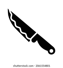Evidence, knife icon. Black vector graphics.