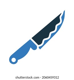 Beweise, Messersymbol. Einfaches bearbeitbares Vektordesign einzeln auf weißem Hintergrund.