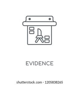 Evidence linear icon. Evidence concept stroke symbol design. Thin graphic elements vector illustration, outline pattern on a white background, eps 10.