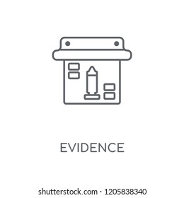 Evidence linear icon. Evidence concept stroke symbol design. Thin graphic elements vector illustration, outline pattern on a white background, eps 10.