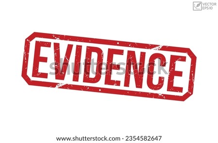 Evidence Red Rubber Stamp vector design.