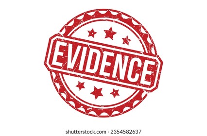 Evidence stamp red rubber stamp on white background. Evidence stamp sign. Evidence stamp.