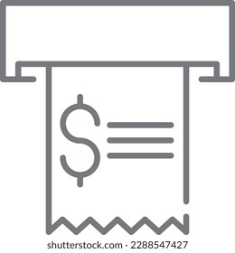 Evidence of transfer Business icon with black outline style. transfer, invoice, payment, statement, credit, salary, receipt. Vector illustration