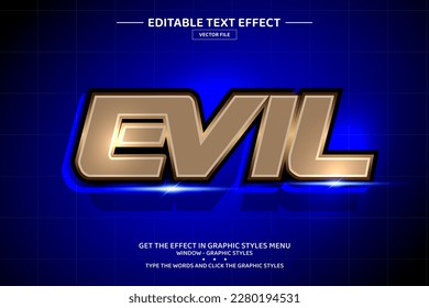 Evil 3D editable text effect template