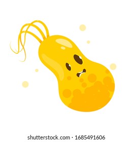An evil, aggressive bacteria. Multiple style biological organism or virus. Funny character.