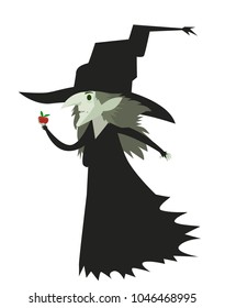 evil bad witch with apple