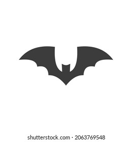 Evil Bat Icon Isolated on Black and White Vector Graphic