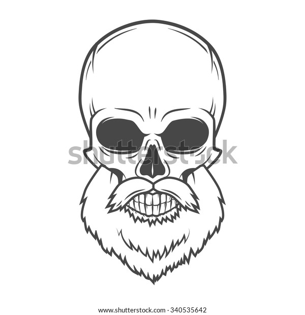 Evil Bearded Jolly Roger Logo Template Stock Vector (Royalty Free ...