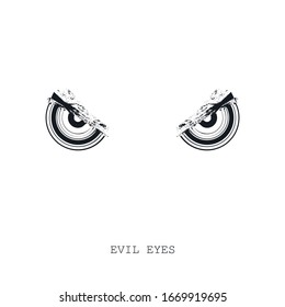 Evil beast animal eyes logo icon sign Hand drawn Modern mystical design style Fashion print for clothes apparel greeting invitation card picture banner poster flyer for websites Vector illustration