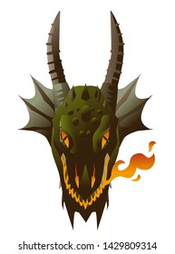 evil beast dragon with fire breath