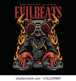 Evil Beats Hiphop Style Illustration