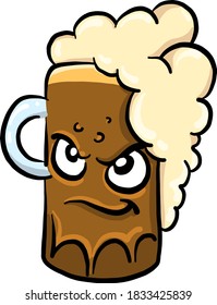 Evil beer, illustration, vector on white background