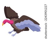 Evil bird icon isometric vector. Vulture animal. Nature wings
