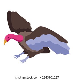 Evil bird icon isometric vector. Vulture animal. Nature wings