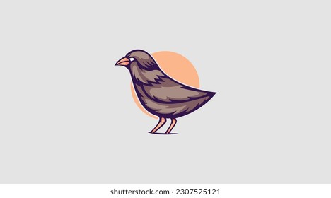 Plantilla de vector abstracto del diseño de dibujos animados del logo de pájaro malvado