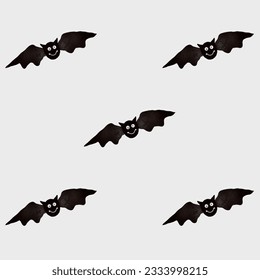 Evil black bats group . Halloween background. Rearmouse night creatures illustration. Silhouettes of flying bats traditional Halloween symbols on white.