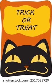 Gato negro malvado en Halloween