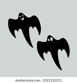 Evil Black Ghost Silhouette for Halloween Graphics