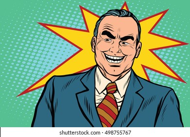 Evil Boss Laughs, Pop Art Retro Vector Illustration