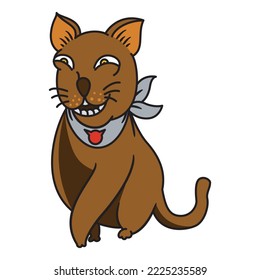 evil brown cat smiling vector