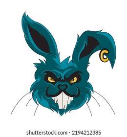 evil bunny vector illustration art