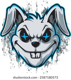 Evil Bunny Vector Mascot Logo