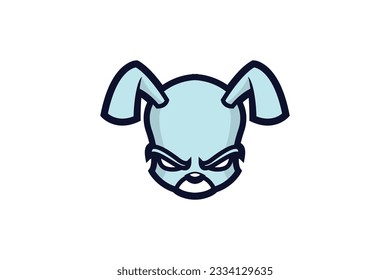 evil bunny vector template logo design