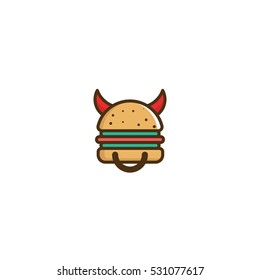 Evil Burger Vector Logo Design Element