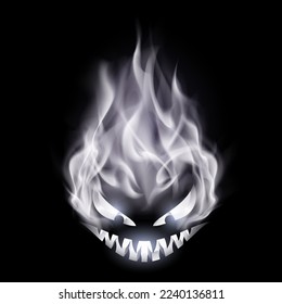 Evil Burning Halloween Symbol. Illustration on Black Backdrop