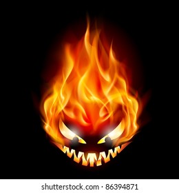 Evil burning Halloween symbol. Illustration on black background