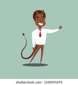 Evil business man . Stock flat vector illustration.