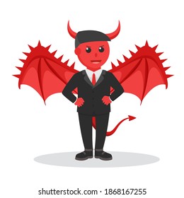 evil businessman with wings design character on white background