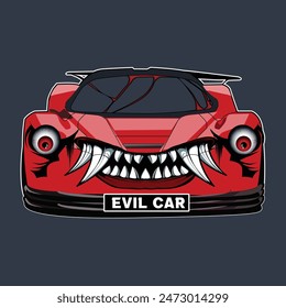 evil car vector illustration clipart