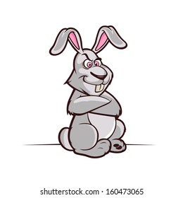 Evil cartoon bunny  Vector illustration