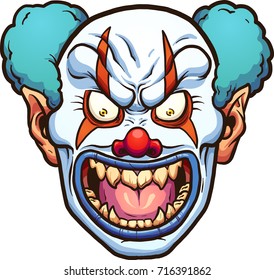 Evil Cartoon Clown Head Vector Clip Stock Vector (Royalty Free) 716391862