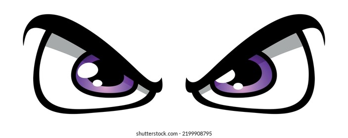 Evil Cartoon Eyes Vector Graphic Angry Comic Emotion Car Decal Funny Face Sticker