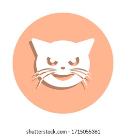 Evil cat badge icon. Simple glyph, flat vector of cat smile icons for ui and ux, website or mobile application