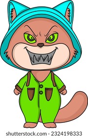 Evil cat cartoon illustration drawing